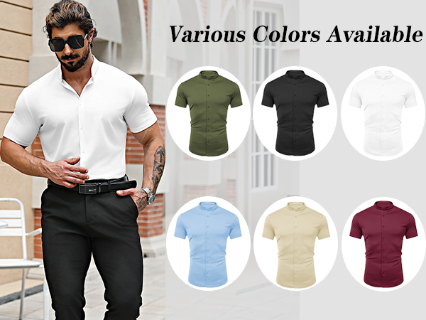 banded collar shirts for men