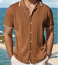 mens knit button down shirts