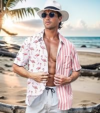 Mens hawaiian button shirts