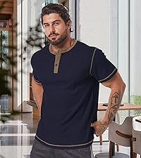 mens waffle henley shirts