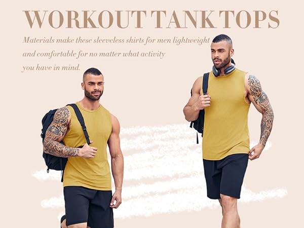 ZIWOCH Men''s Sleeveless Tank Tops Crewneck Solid Loose Fit Shirt