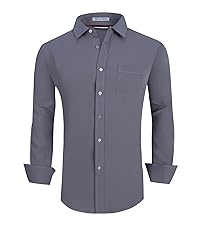 Mens Solid Dress Shirt