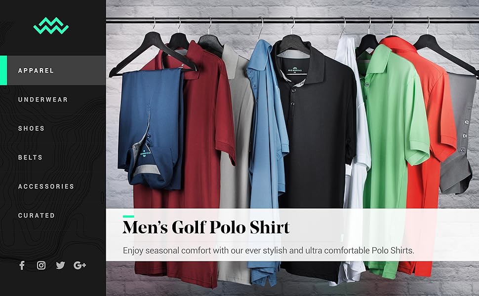 Mio Marino Golf Polo Shirts for Men - Regular-fit Quick-Dry Mens Athletic Shirts