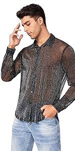 Sheer Mesh Long Sleeve Shirt