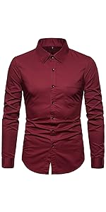 VANCOOG Men’s Long Sleeve Casual Button Down Dress Shirts