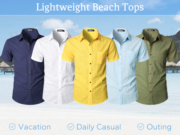 LINEN SHORT SHIRT YELLOW WHITE