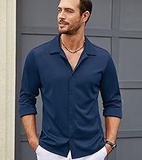 COOFANDY Men''s Long Sleeve Button Down Wrinkle Free Shirt Casual Untucked Stretch Dress Shirts