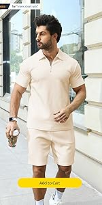 mens summer polo and shorts sets