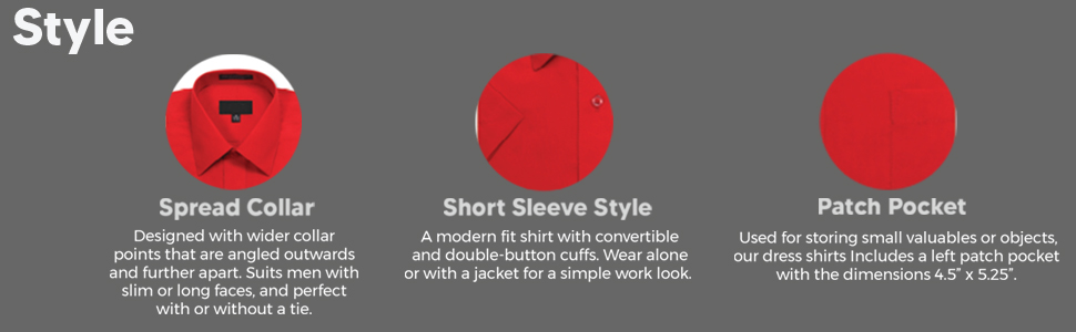 Men''s Short Sleeve Dress Shirt Style