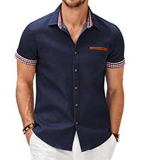 men casual dress shirt short sleeve