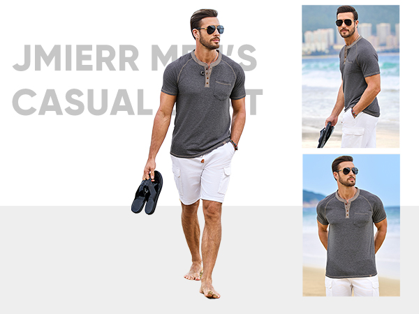 Men''s Muscle Slim Henley Shirts