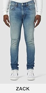 A picture of slim straight men’s jeans.