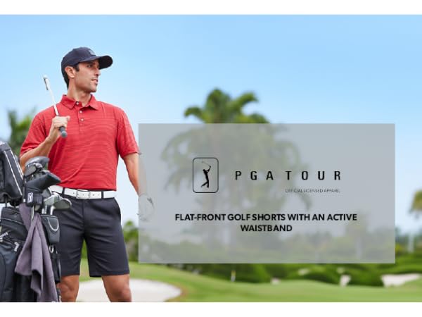 FLAT-FRONT GOLF SHORTS WITH AN ACTIVE WAISTBAND