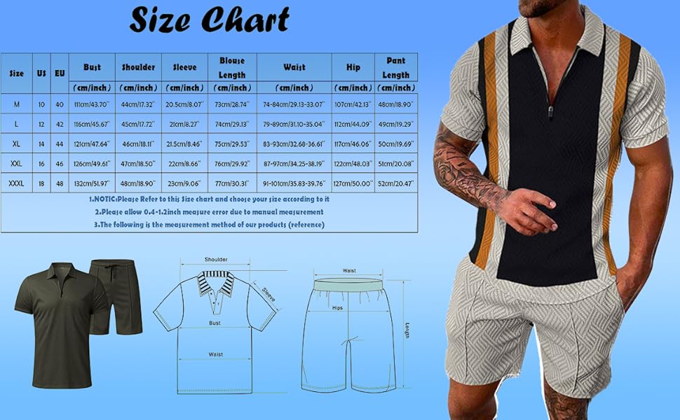 men short sets 2 piece outfits