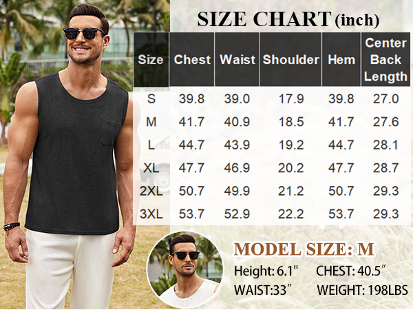 sleeveless tops for men