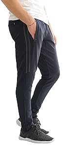 Ultimate Flex slim tapered fit jogger mens sweatpants with zipper pockets and open bottom leg zipper