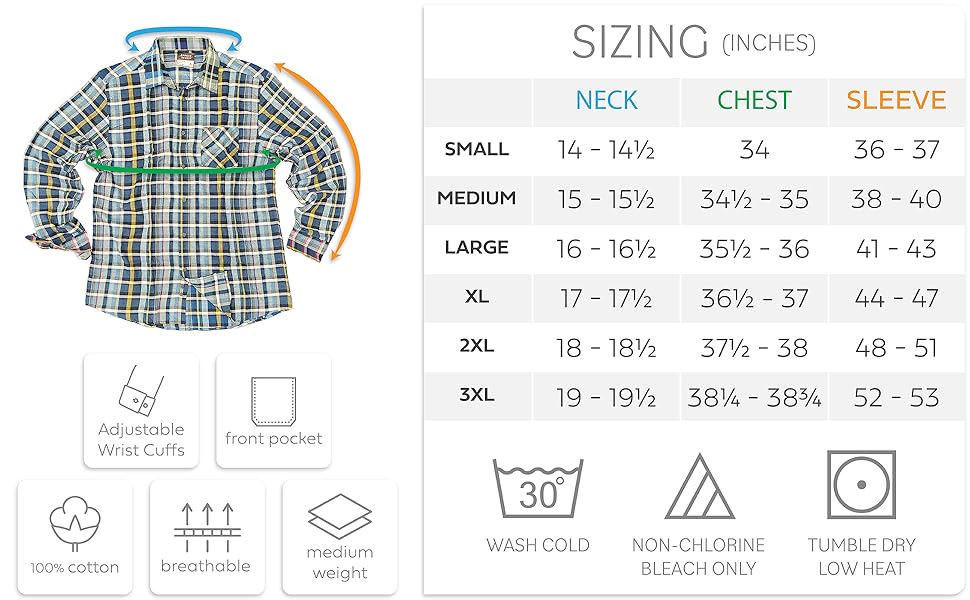 ANDREW SCOTT MENS Sizing Chart