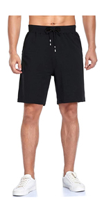 Mens 2 Pack Athletic Shorts Elastic Waist Running Shorts