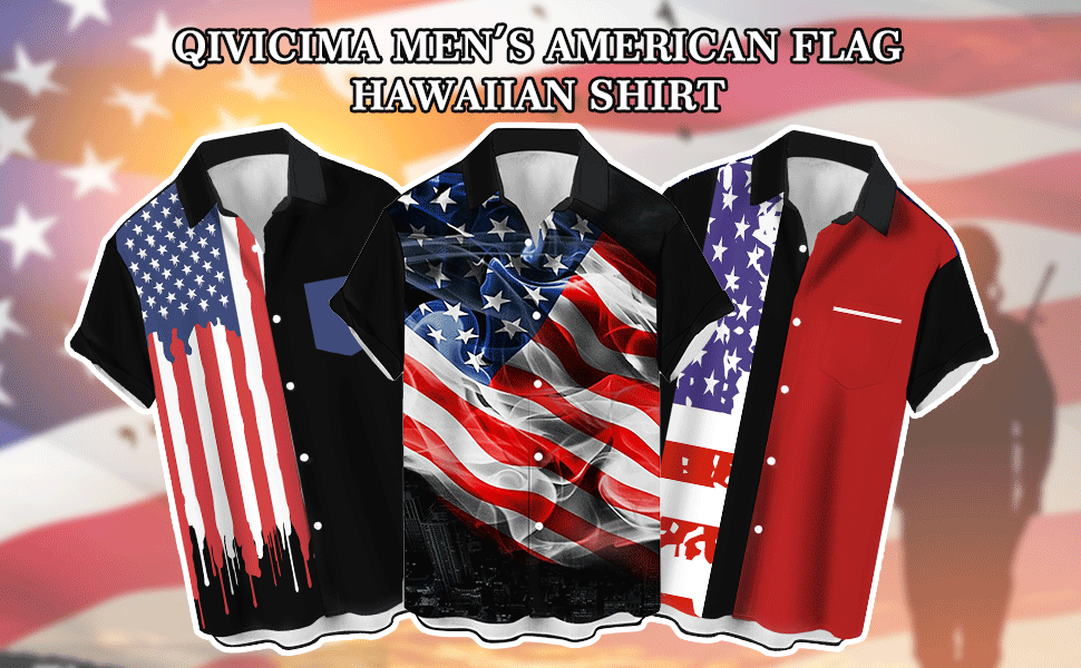 Funny Party Aloha Beach Shirts Patriotic Shirts for Men