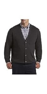 Harbor Bay by DXL Big and Tall V-Neck Button Cardigan Sweater