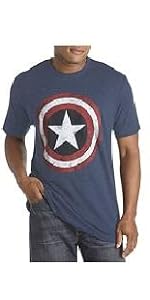 True Nation Big & Tall Marvel Comics Captain America Graphic Tee