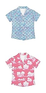 Cute Boys Girls Mermaid Cloud Hawaiian Shirt