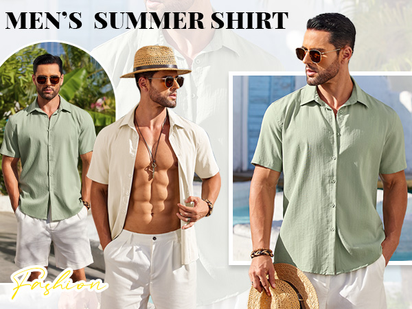 mens linen beach shirt