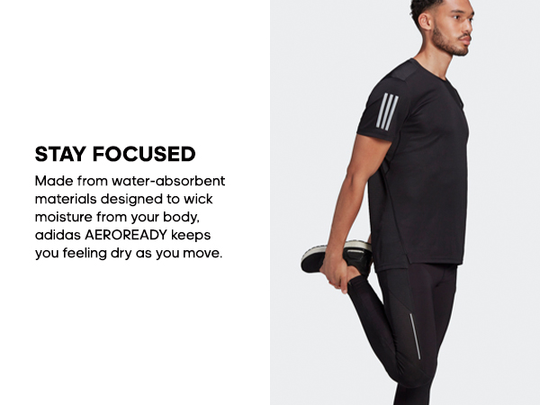 Image collage with text next to a male model wearing Adidas clothing