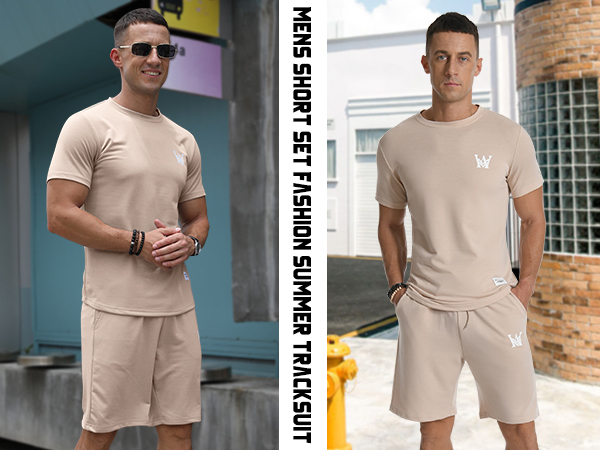 mens 2 Piece outfit casual Short set