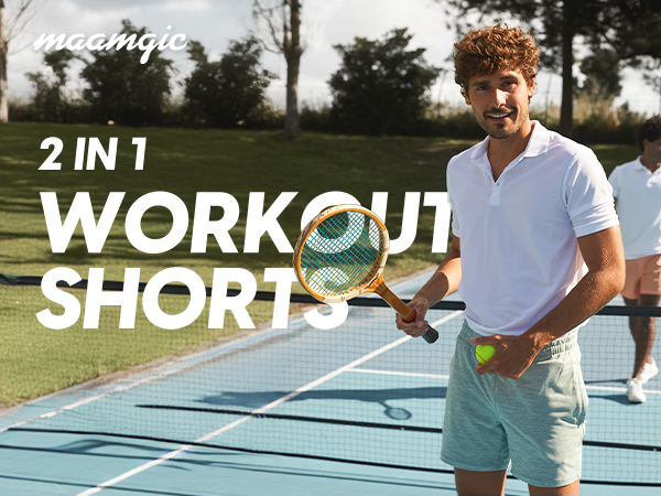 mens 2 in 1 workout shorts