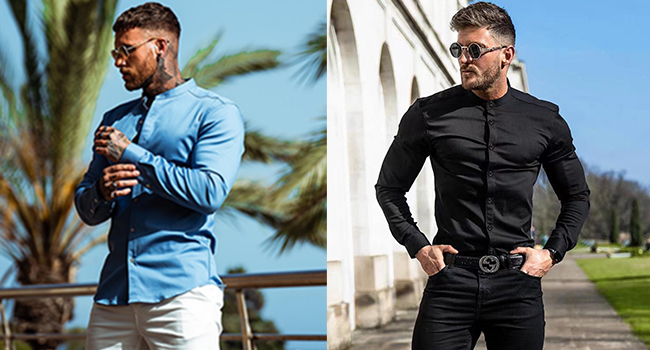 Men''s Muscle Fit Button Down Shirt