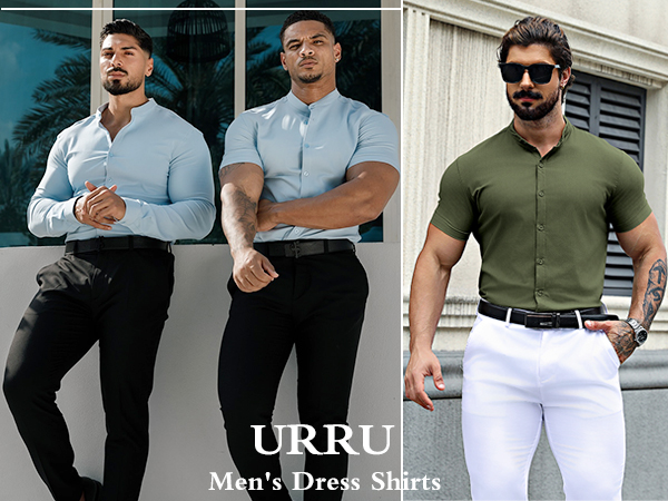 muscle dress shirts for men