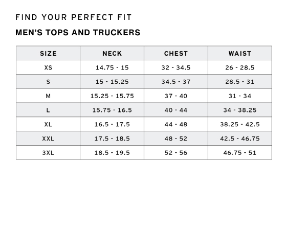 Men''s Outerwear Measurements