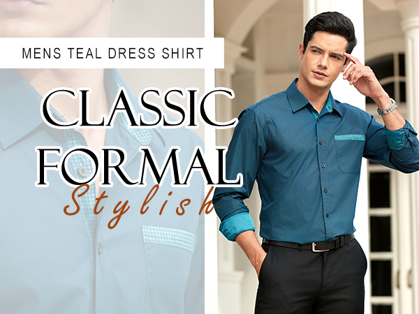 Teal mens dress shrit