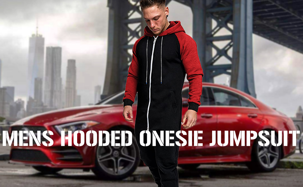 men hooded jumpsuit