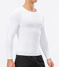 white long sleeve compression shirt men