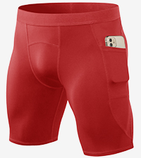 compression shorts with cup pocket