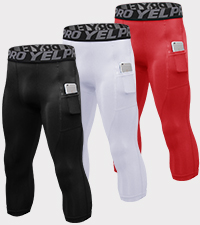 mens 3/4 compression pants