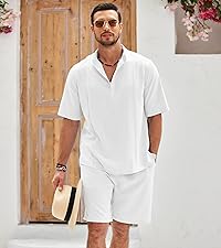 mens cotton linen set