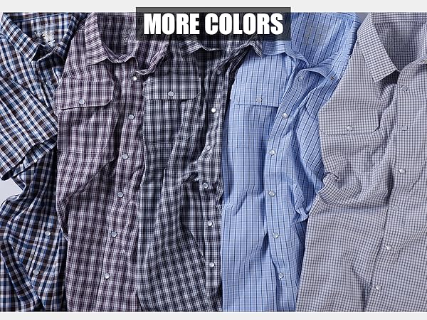 Performance button down short sleeve shirts for men