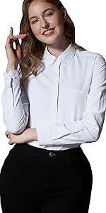 white button down shirt women