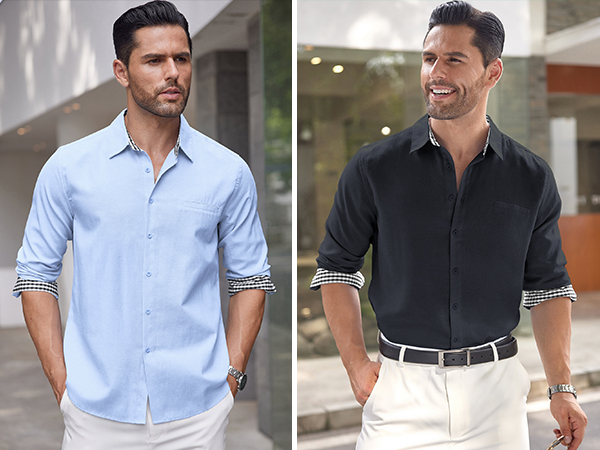 Men''s Casual Button Down Shirt Wrinkle Free