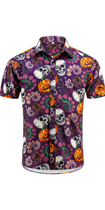 halloween button up shirt for men