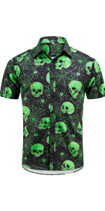 halloween button down shirt for men