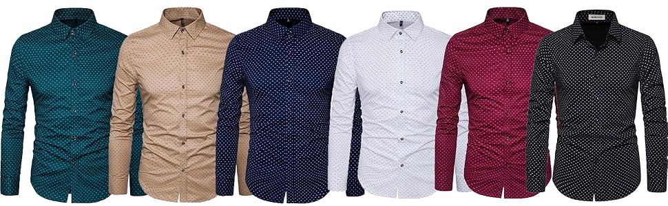 MUSE FATH Men''s Long Sleeve Dress Shirt