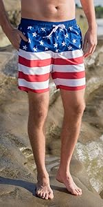 Patriotic Swim Trunks USA Product Comparison