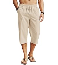 Men''s Linen Capri Pants