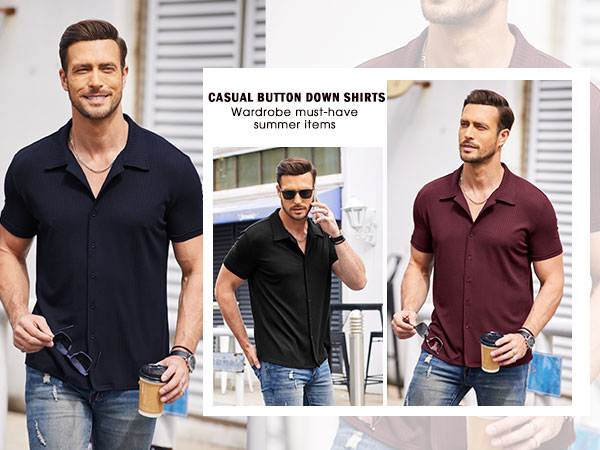 casual button down shirt for men