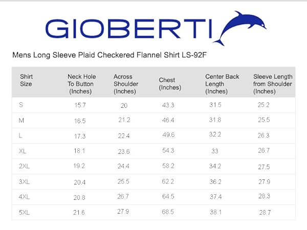 LS-92F - Size Chart - Mobile