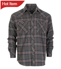 Gioberti Men&amp;amp;amp;#39;s Western Brushed Flannel Plaid Checkered Shirt w/Snap-on Button